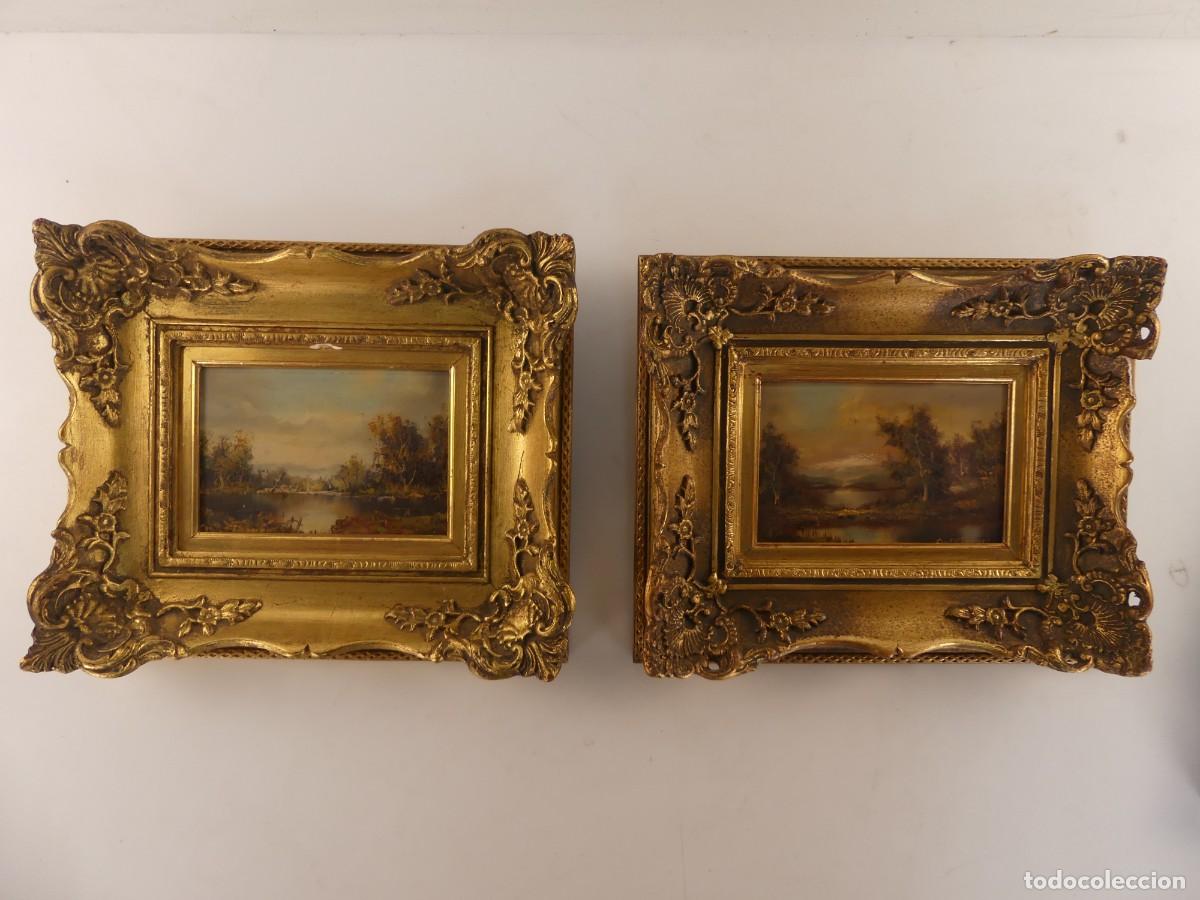 Arte: CONJUNTO DE 2 PINTURAS DE OLEO SOBRE TABLAS ENMARCADAS