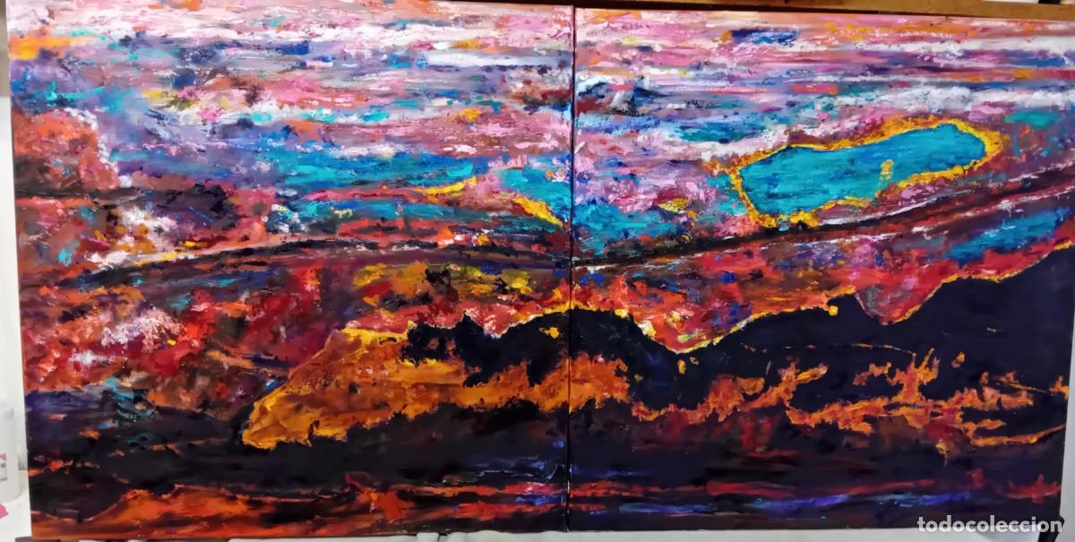 Arte: Oleo abstracto ,diptico,medidas 160 x 80 cm