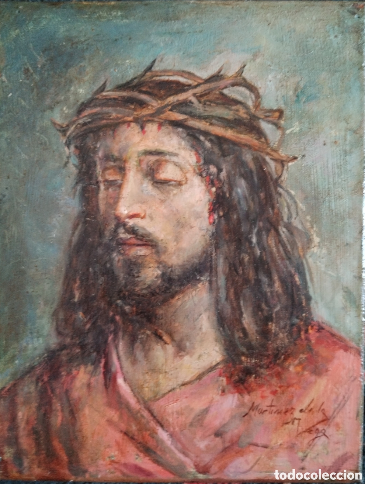 Arte: &Oacute;leo sobre lienzo firmado Mart&iacute;nez de la Vega.