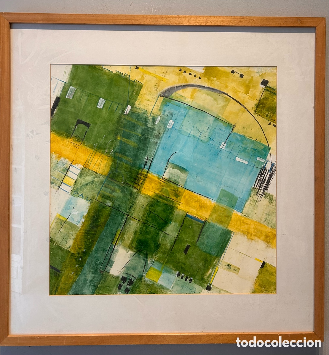 Art: Pau &ndash; Composici&oacute;n abstracta geom&eacute;trica &ndash; T&eacute;cnica mixta sobre papel, 70 &times; 70 cm