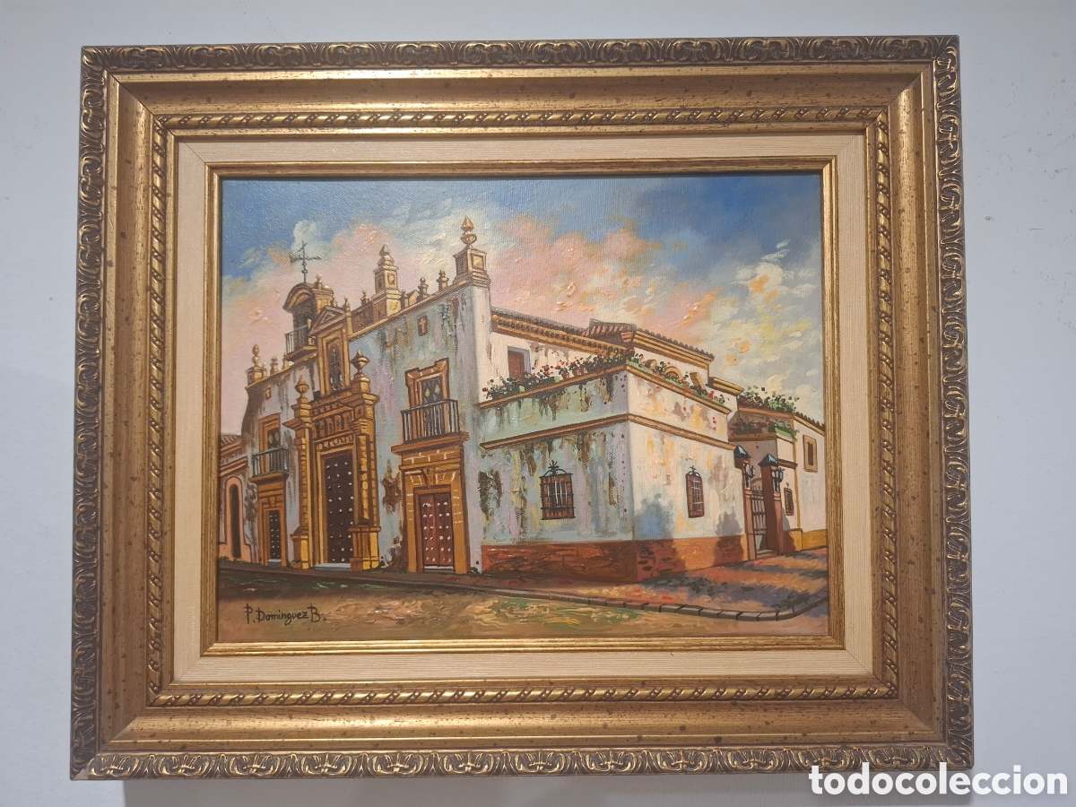 Arte: Oleo iglesia de jerez 48x39