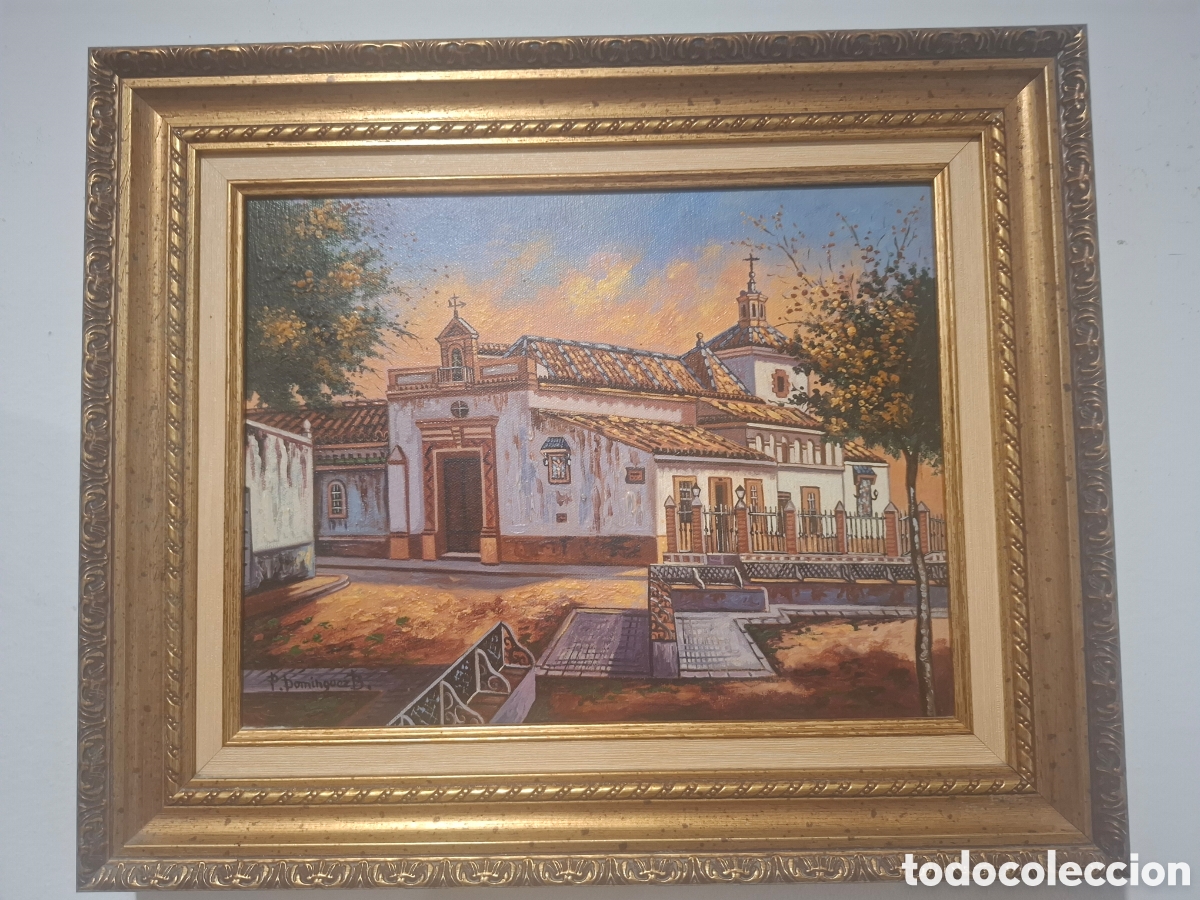 Arte: Oleo iglesia de jerez 48x39 firmado Dom&iacute;nguez