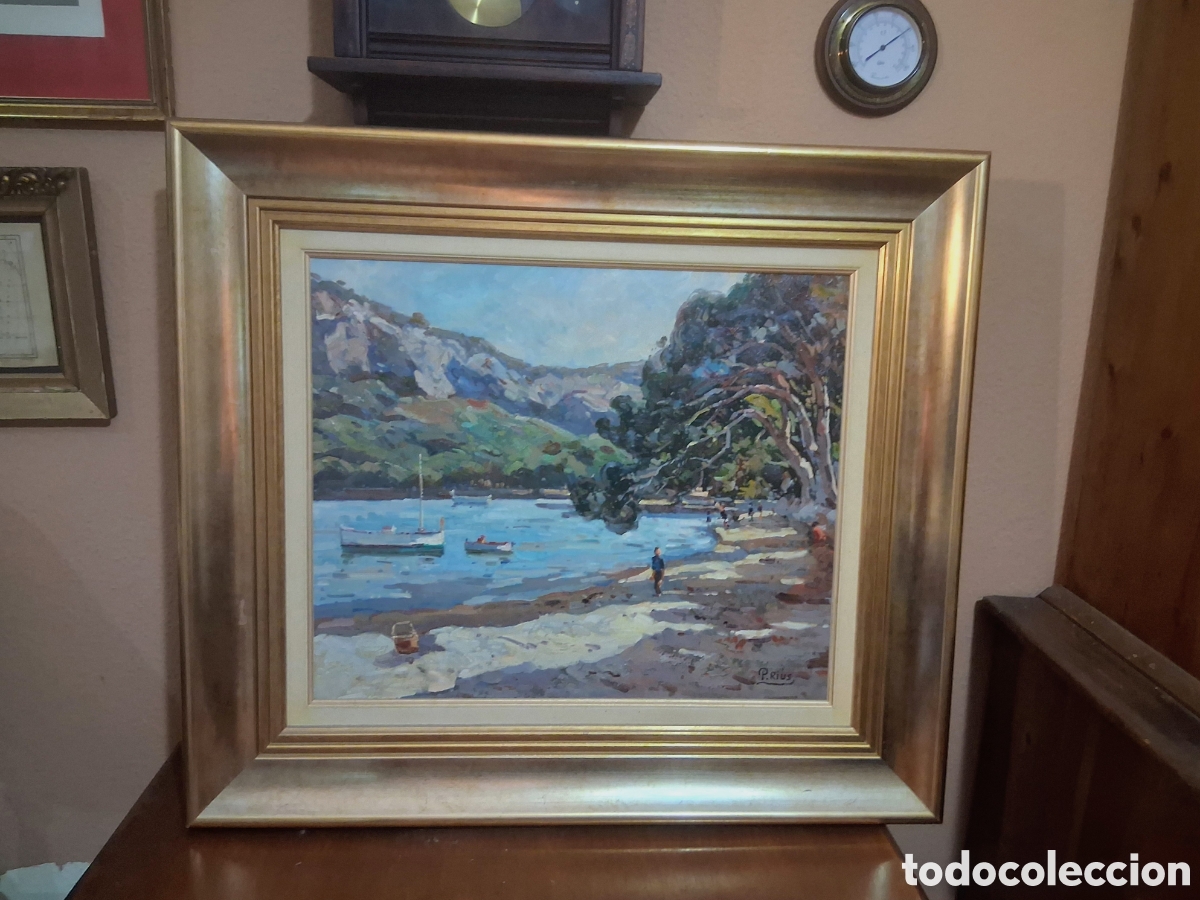 Arte: Magn&iacute;fica pintura al &oacute;leo sobre lienzo de estilo impresionista, que representa un espectacular paisa