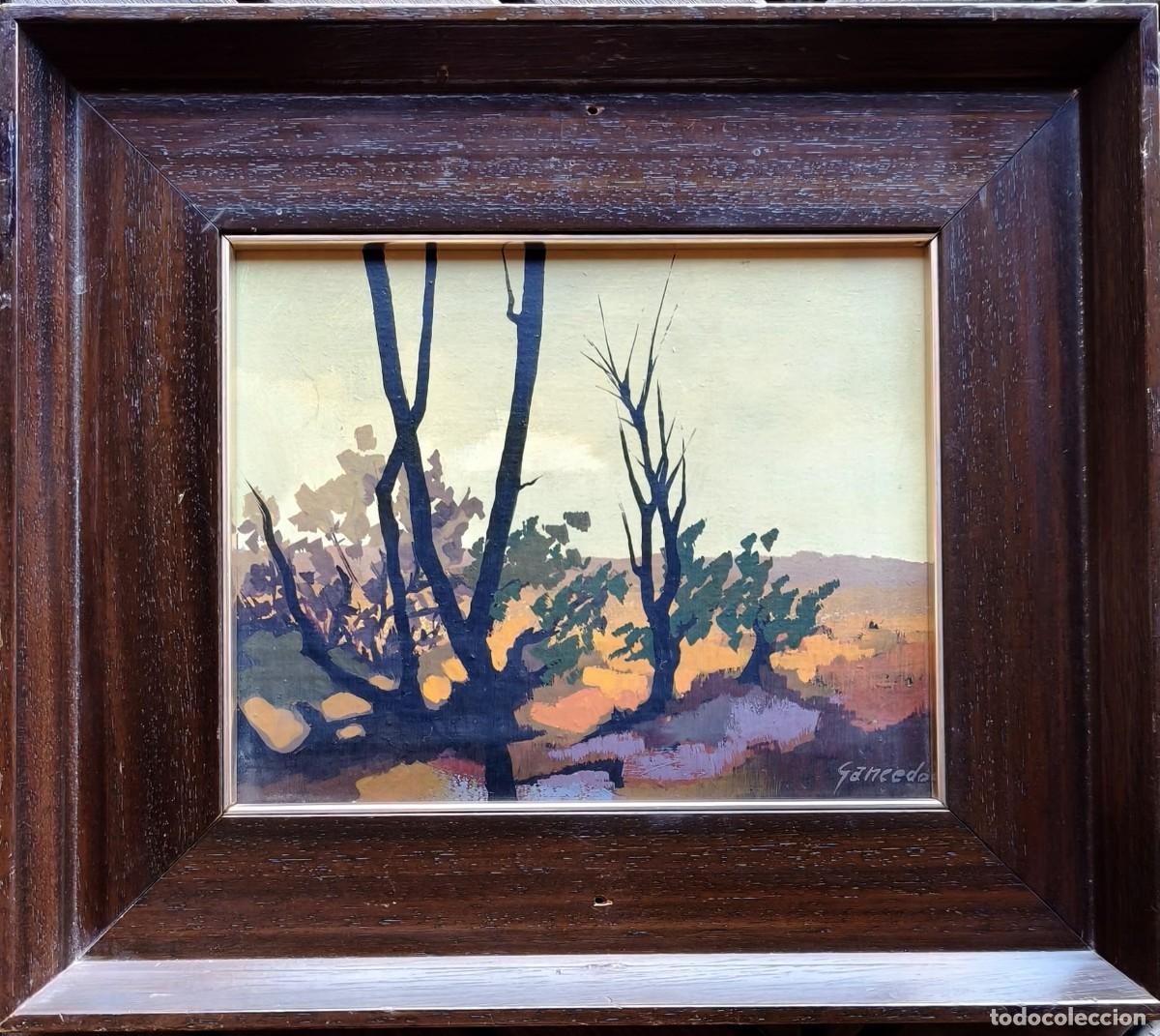 Arte: &rdquo;GANCEDO (Francisco L&oacute;pez Pacho) &mdash; &Oacute;leo sobre tabla, paisaje de &aacute;rboles a contraluz, con certificado