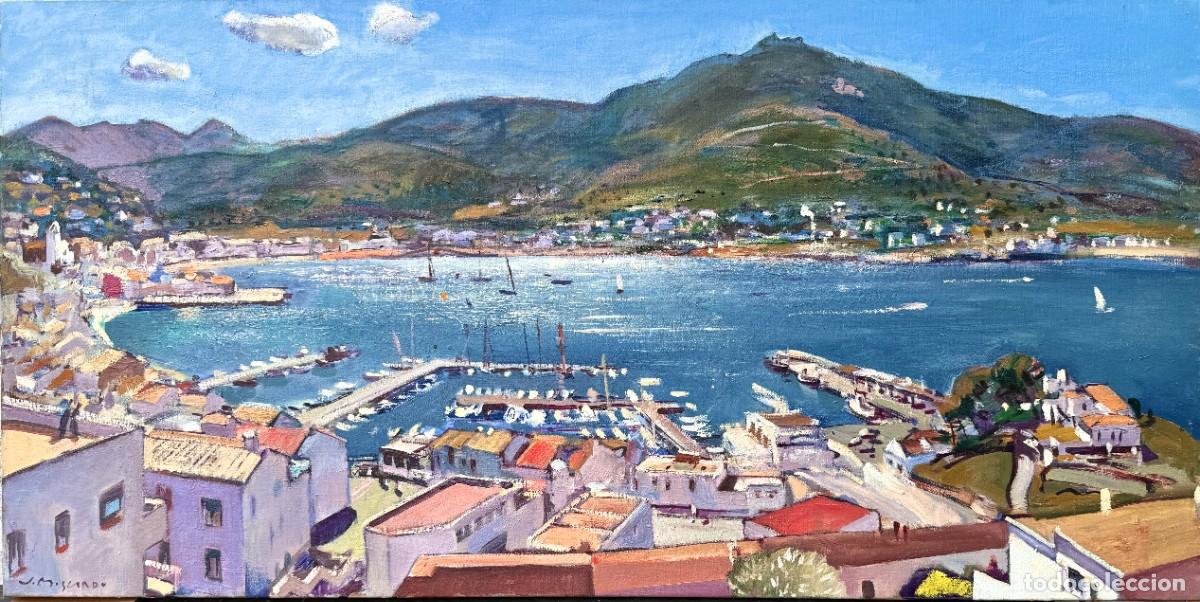 Arte: Josep Moscard&oacute; &ndash; Port de la Selva &ndash; Gran &oacute;leo sobre tela 60 x 120 cm &ndash; Costa Brava