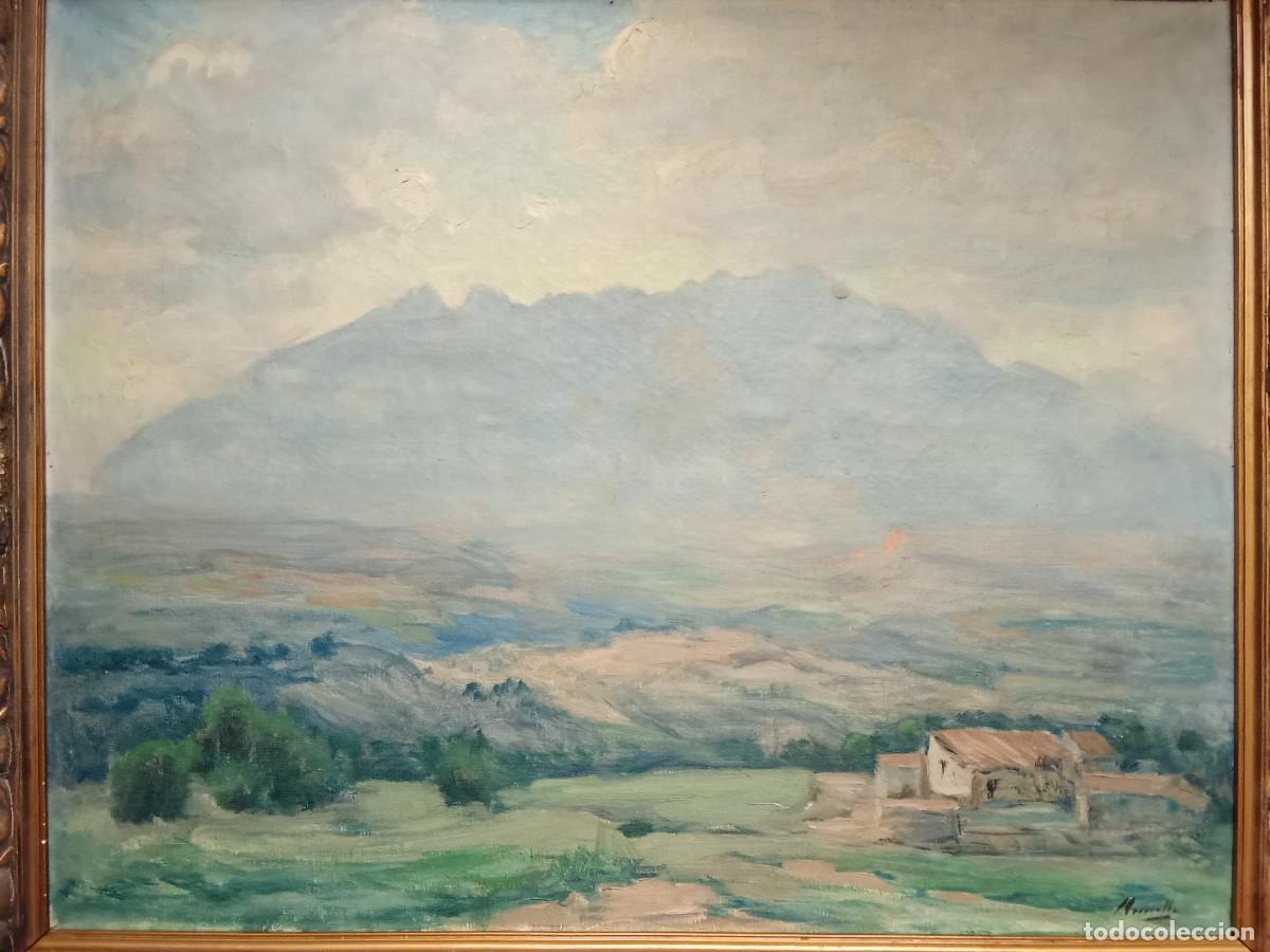 Art: JOAQU&Iacute;M VANCELLS VIETA - PAISAJE CON LA MONTA&Ntilde;A DE MONTSERRAT-