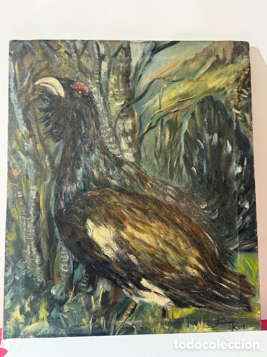 Arte: &Oacute;leo Lienzo Urogallo Julio Ruiz Mart&iacute;nez