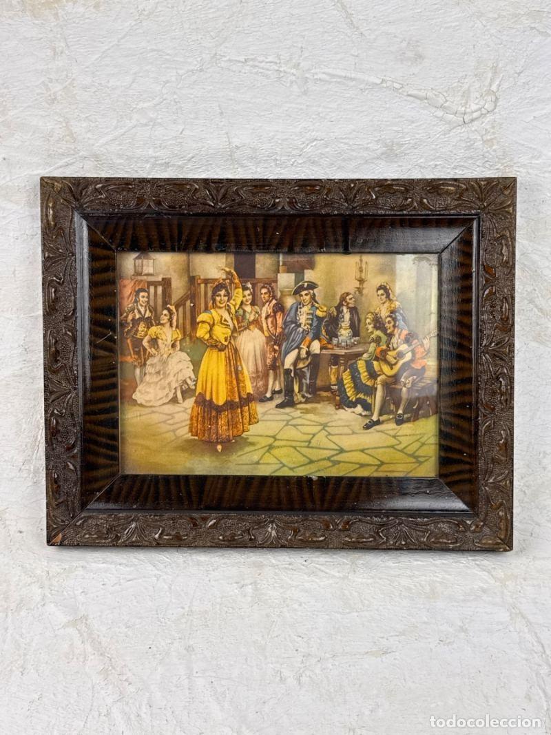 Arte: Cuadro antiguo con imagen costumbrista