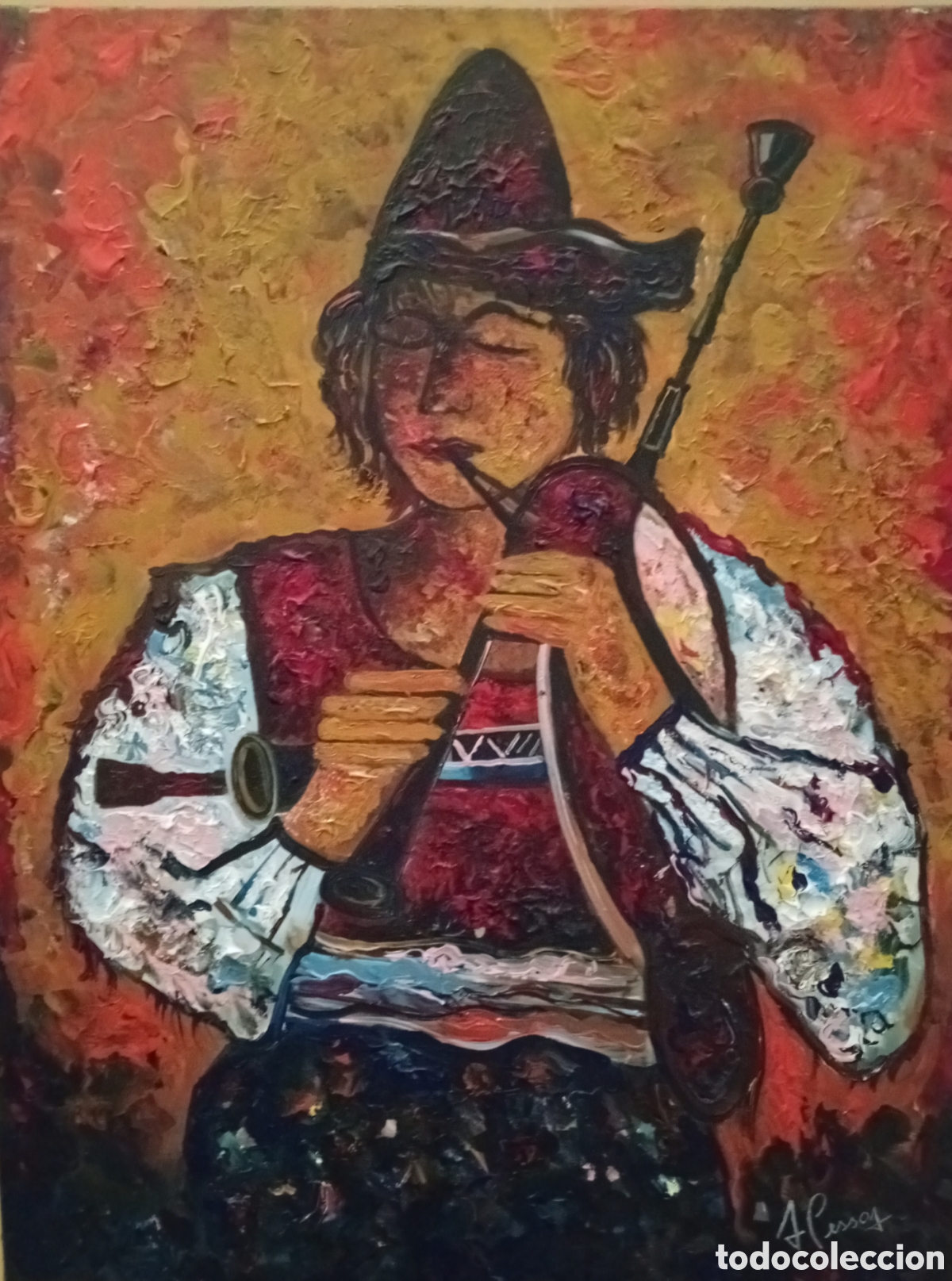 Arte: Extraordinaria pintura oleo lienzo del gran pintor Antonio Pessoa( Oporto1943-2003 Vigon)