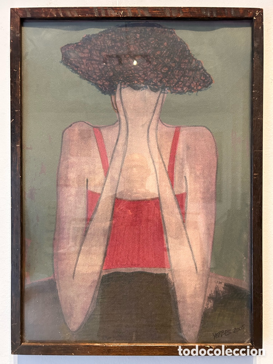 Arte: Joan Lidon Yerbes &ndash; Figura femenina, 2005 &ndash; T&eacute;cnica mixta sobre papel, 70 x 50 cm