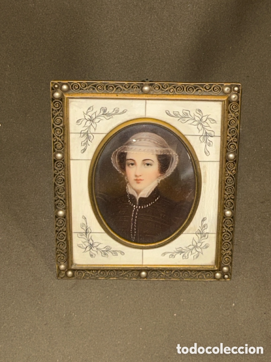 Arte: MARCO DE MESA FRANC&Eacute;S ESTILO NAPOLE&Oacute;N III,PLACAS DE MARFIL, PEQUE&Ntilde;O &Oacute;LEO DE DAMA (S. XIX)