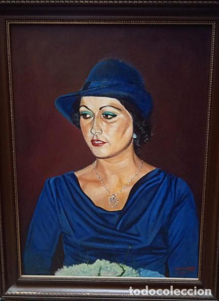 Arte: Joaqu&iacute;n Traverso (Sevilla, S.XX): &rdquo;Retrato de mujer con sombrero&rdquo;