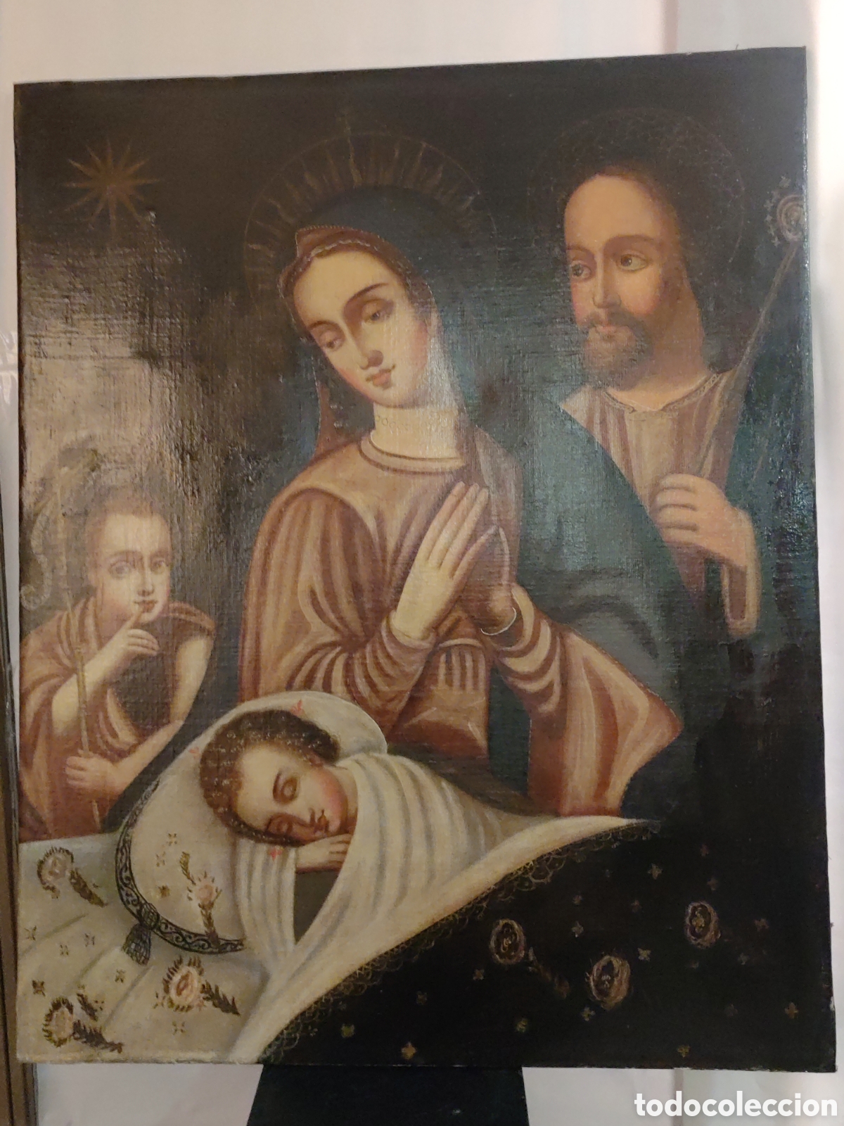 Arte: &Oacute;leo sobre lienzo siglo 18 Cuzco.