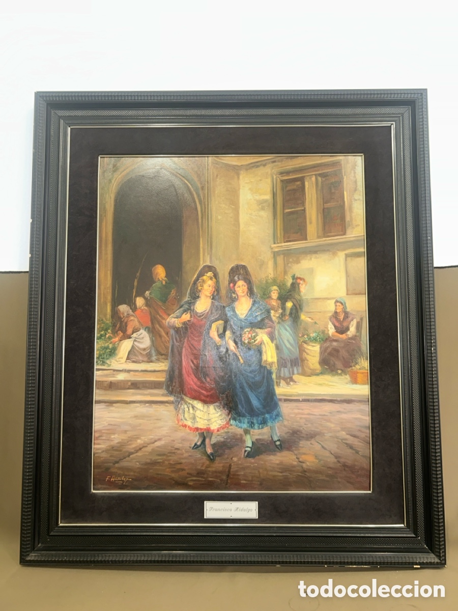 Kunst: OLEO SOBRE LIENZO COSTUMBRISTA ESPA&Ntilde;OL , FIRMADO FRANCISCO HIDALGO *VER FOTOS*