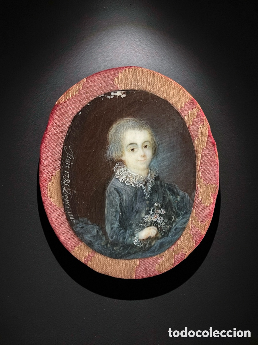 Arte: RETRATO DE NI&Ntilde;O (SIGLO XVIII) MINIATURA SOBRE MARFIL