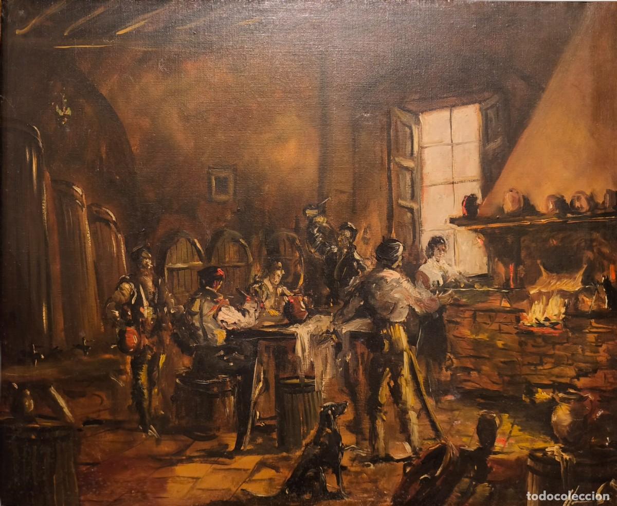 Arte: &rdquo;Cocina de la Taverna&rdquo; - Joan Llaurad&oacute; Arenas (1920-2014) - c. 1950/1960 - &oacute;leo sobre lienzo