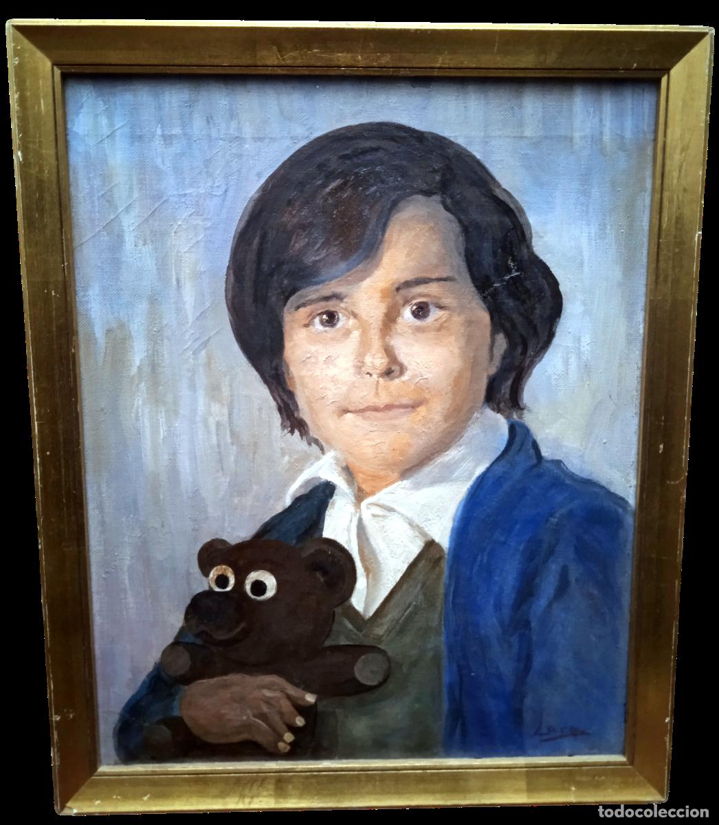 Art: Juan Lara Izquierdo (El Puerto de Santa Mar&iacute;a, 1920-1995): &rdquo;Retrato de su hijo Angelito&rdquo;. &Oacute;leo.