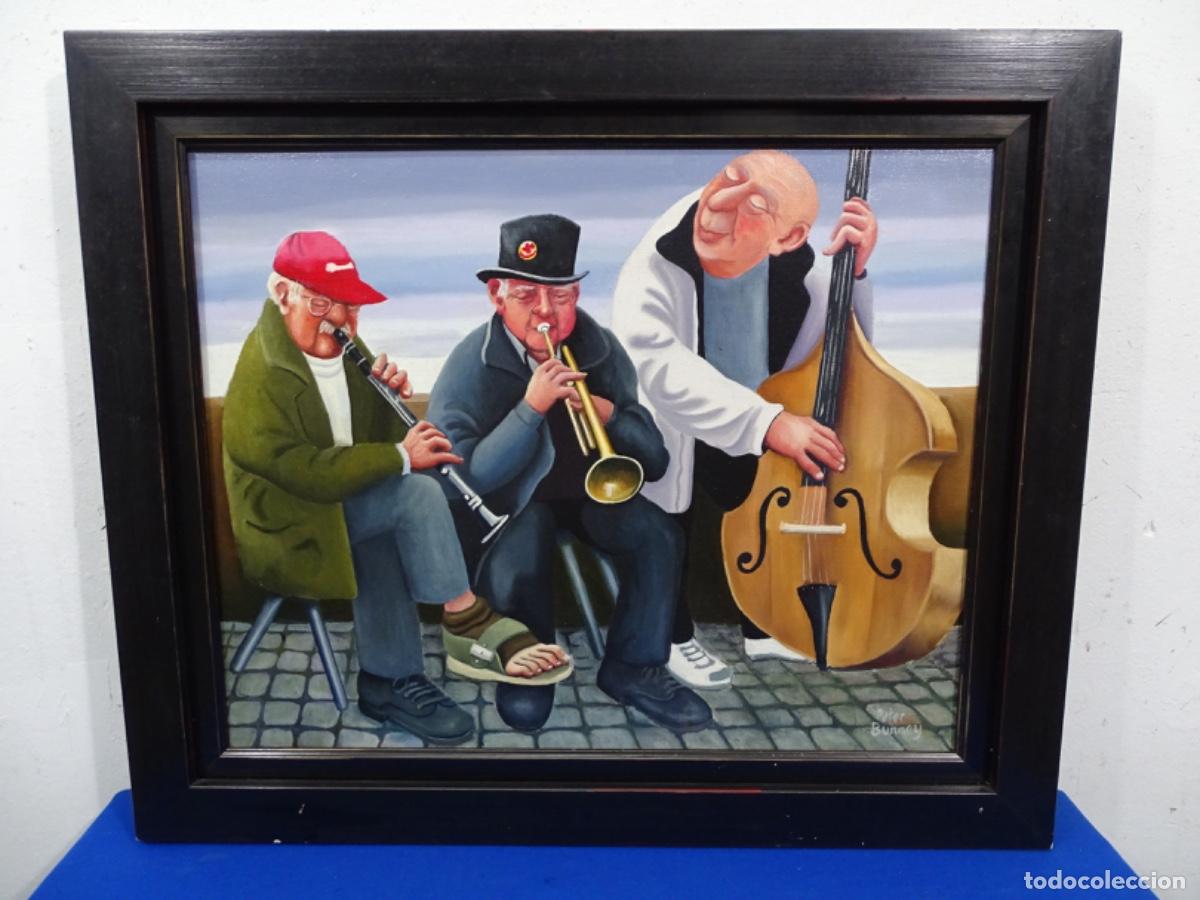 Arte: &Oacute;LEO TELA DEL M&Uacute;SICO Y PINTOR BRIT&Aacute;NICO DE LEICESTER, PETER BUNNEY. M&Uacute;SICOS.