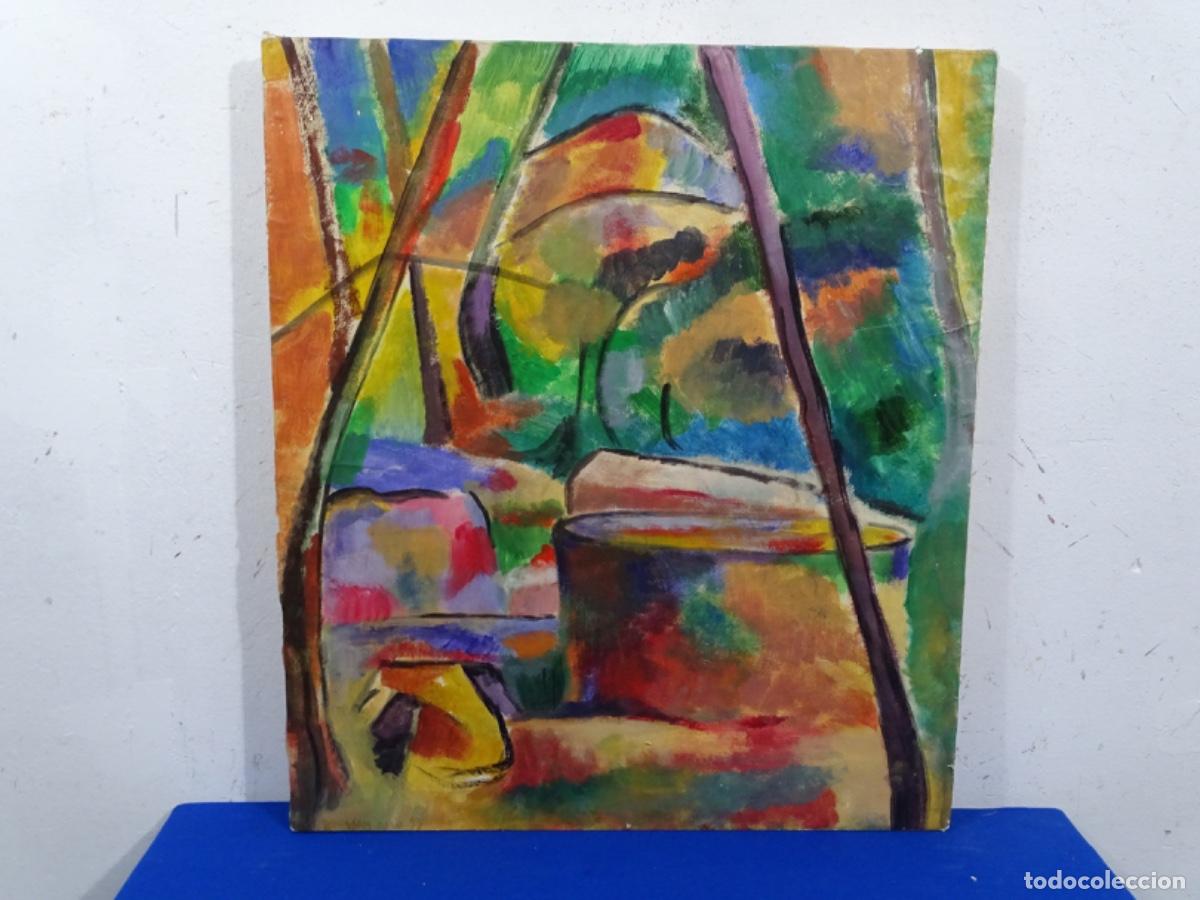 Arte: T&Eacute;CNICA MIXTA SOBRE PAPEL PEGADO TABLA. BRESSAN MAR&Iacute;A 1993 FIRENZE. GRAN COLORIDO.