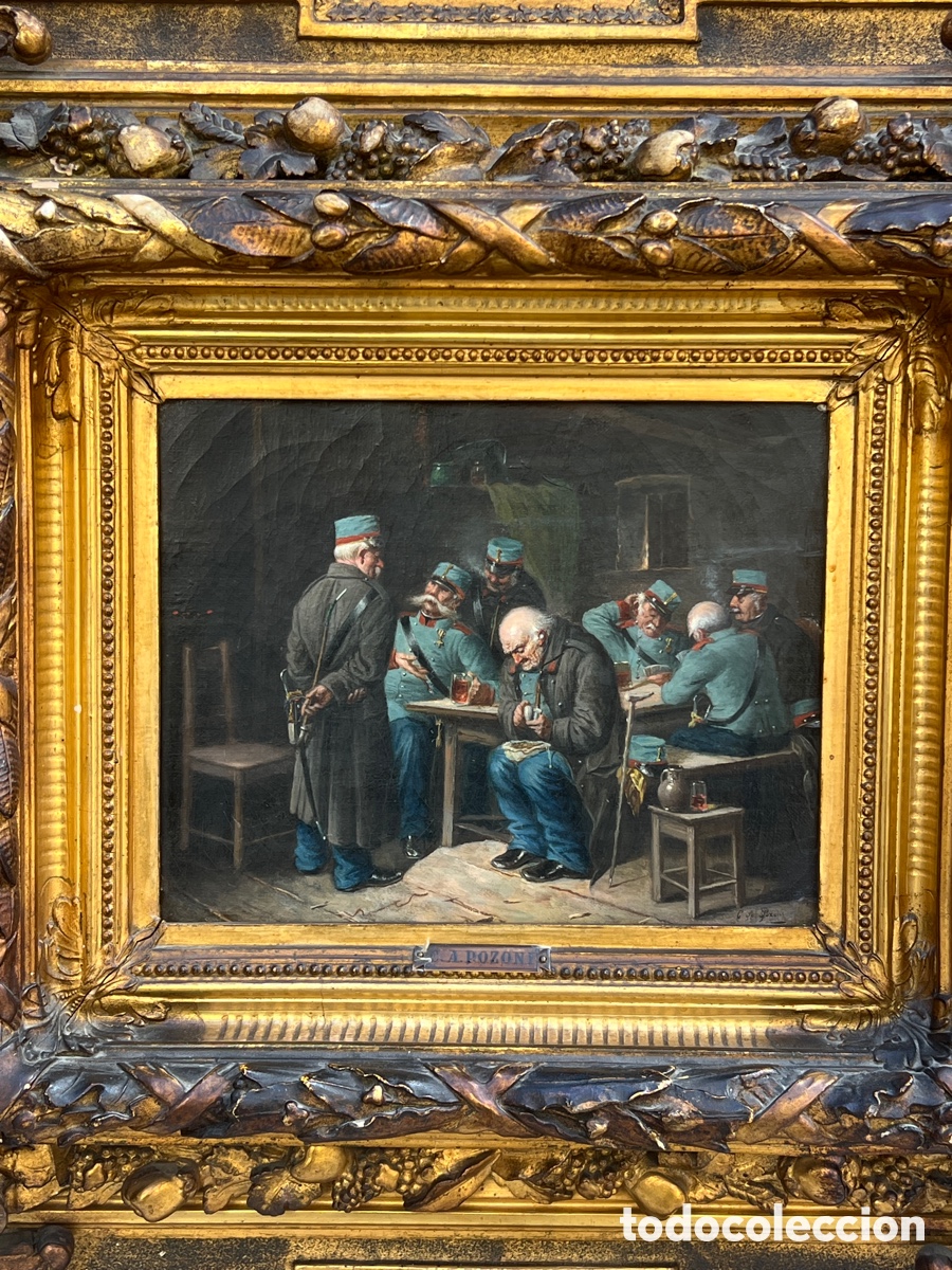 Arte: MILITARES EN TABERNA (SIGLO XIX) - Foto 2