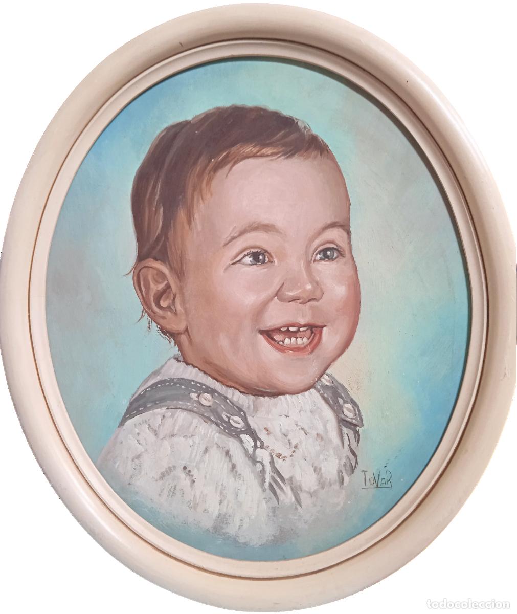 Arte: Tovar: Retrato de beb&eacute;. &Oacute;leo sobre tabla - Foto 2