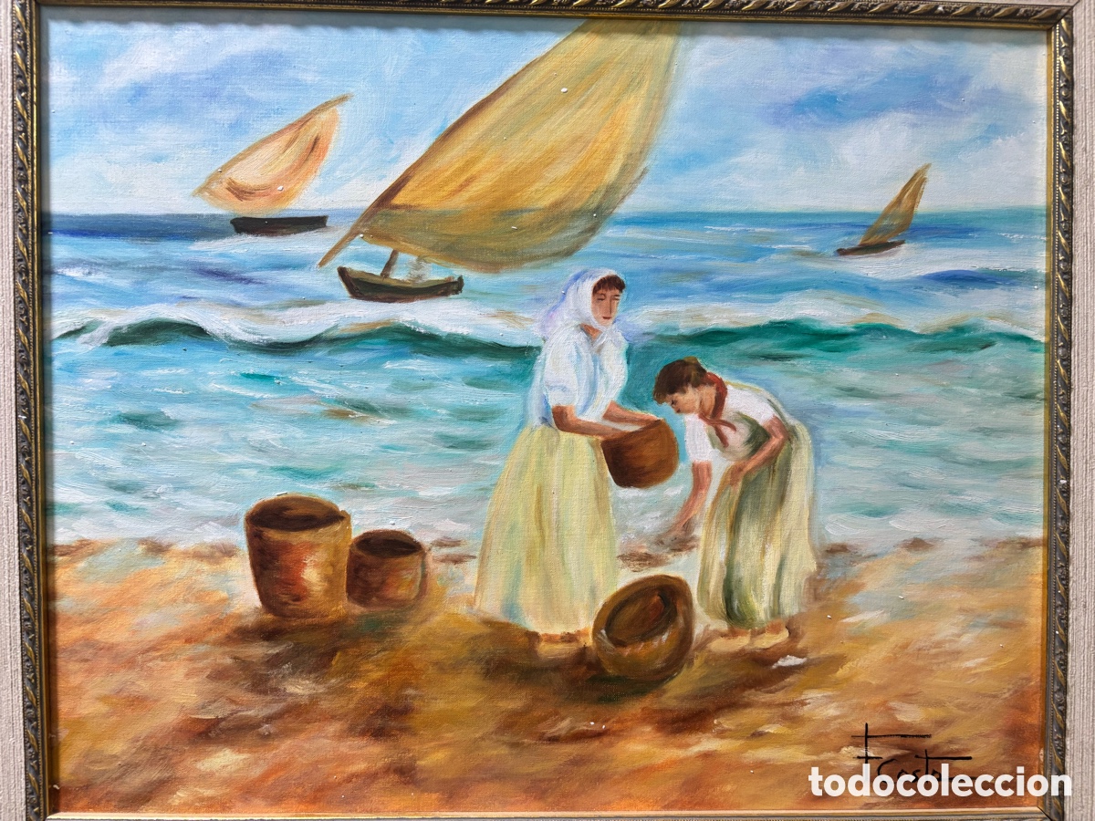 Arte: F.Costa Mujeres en la Playa - Foto 2