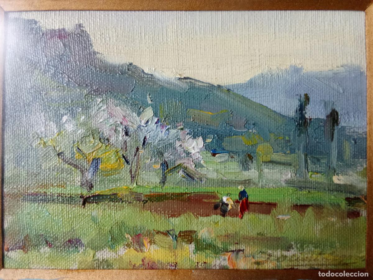 Arte: JOSEP OLIVET LEGARES- PAISAJE CON FIGURAS-
