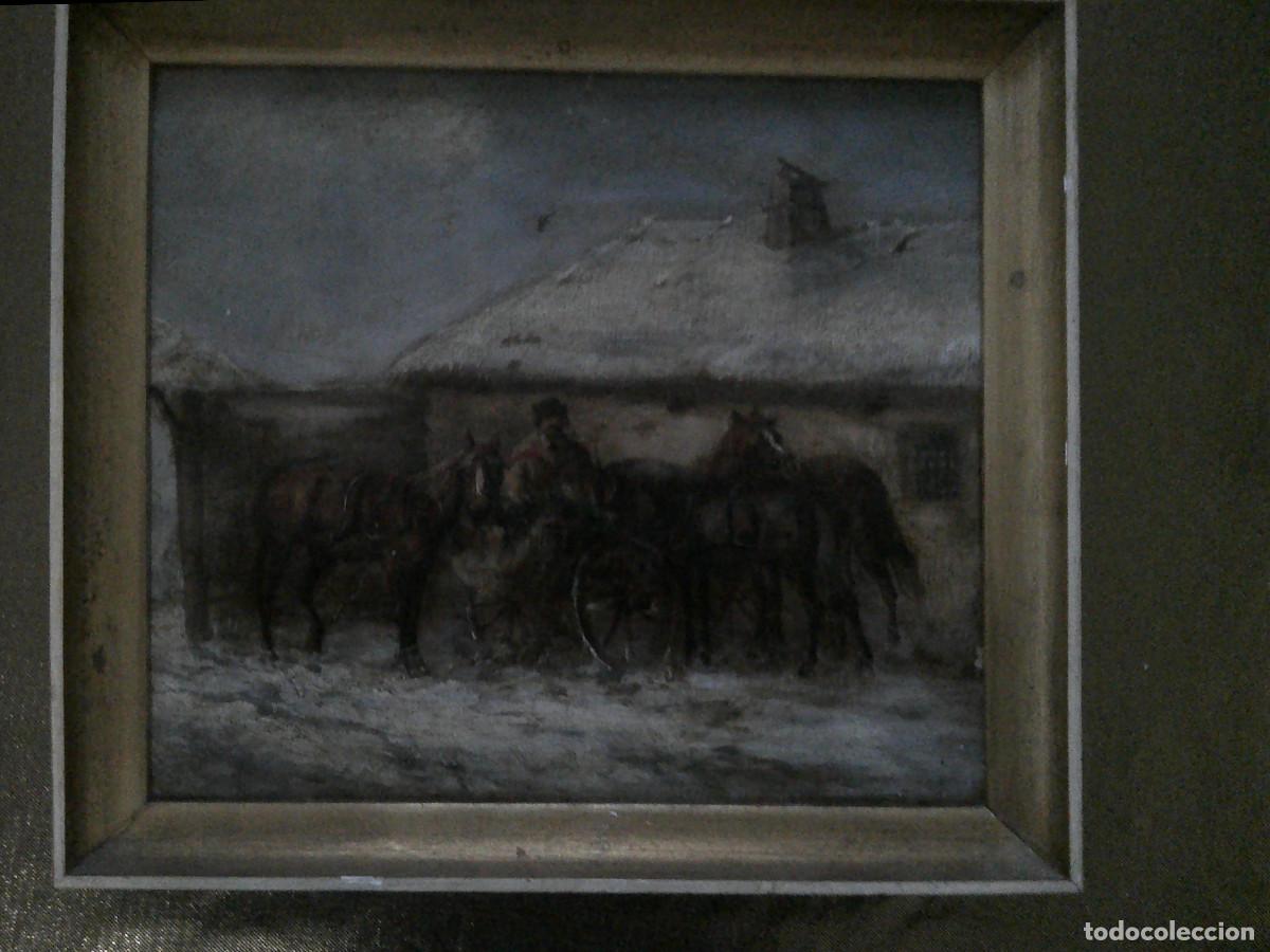 Arte: ESCUELA EUROPEA SIGLO XIX- HOMBRE CON CABALLERIAS -