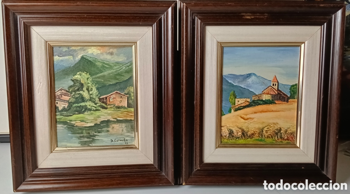 Arte: D Cernuda 93 / lote de dos cuadros de paisaje