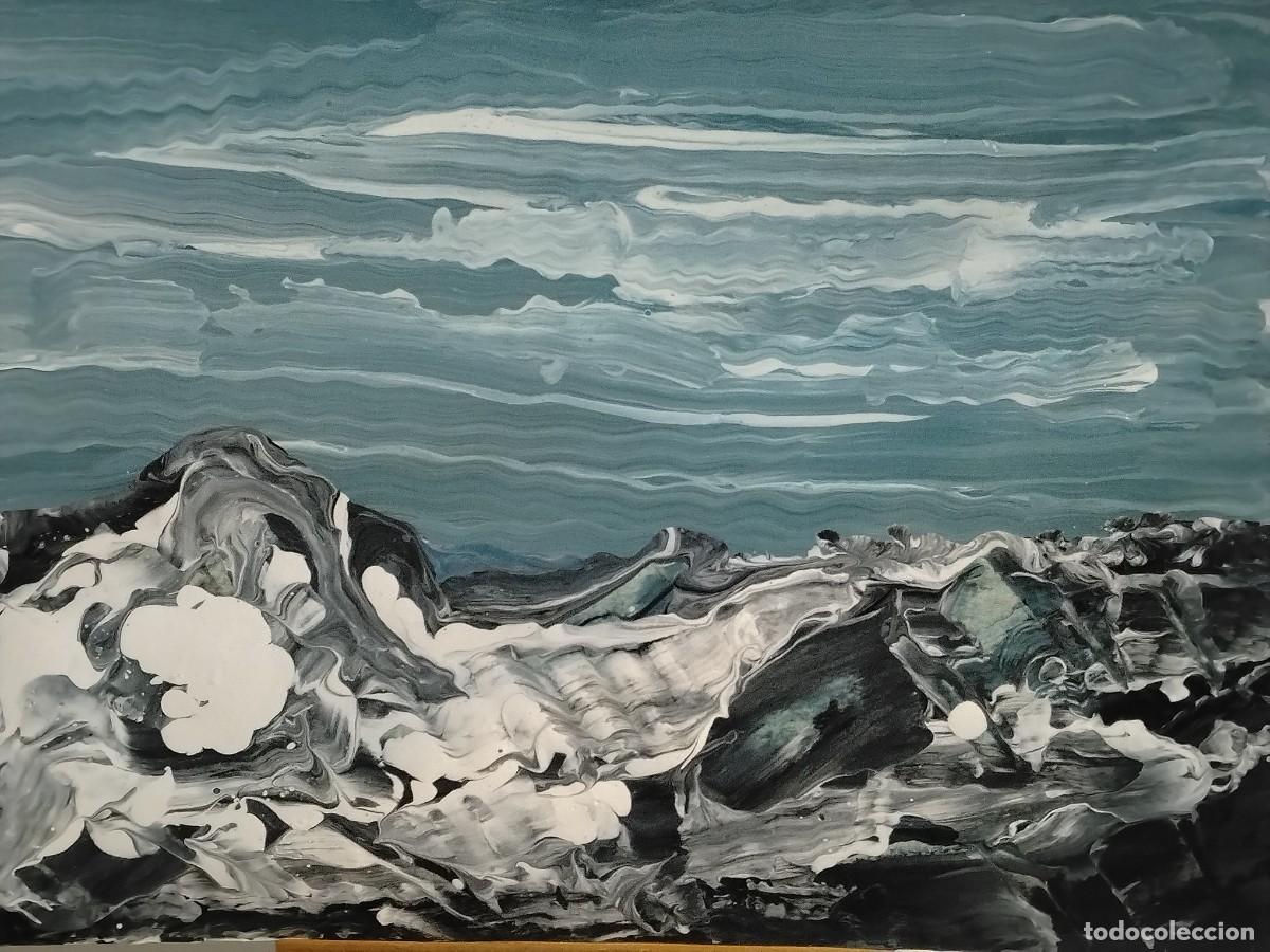Arte: Obra estilo abstracto (LA DANZA DE LOS MARES ) MAU (Manuel Planells Mart&iacute;)42 cm x 30cm