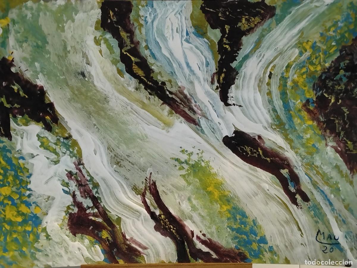 Arte: Obra estilo abstracto (PAISAJE DIFUMINADO ) MAU (Manuel Planells Mart&iacute;)42 cm x 30cm(A&Ntilde;O 2020)