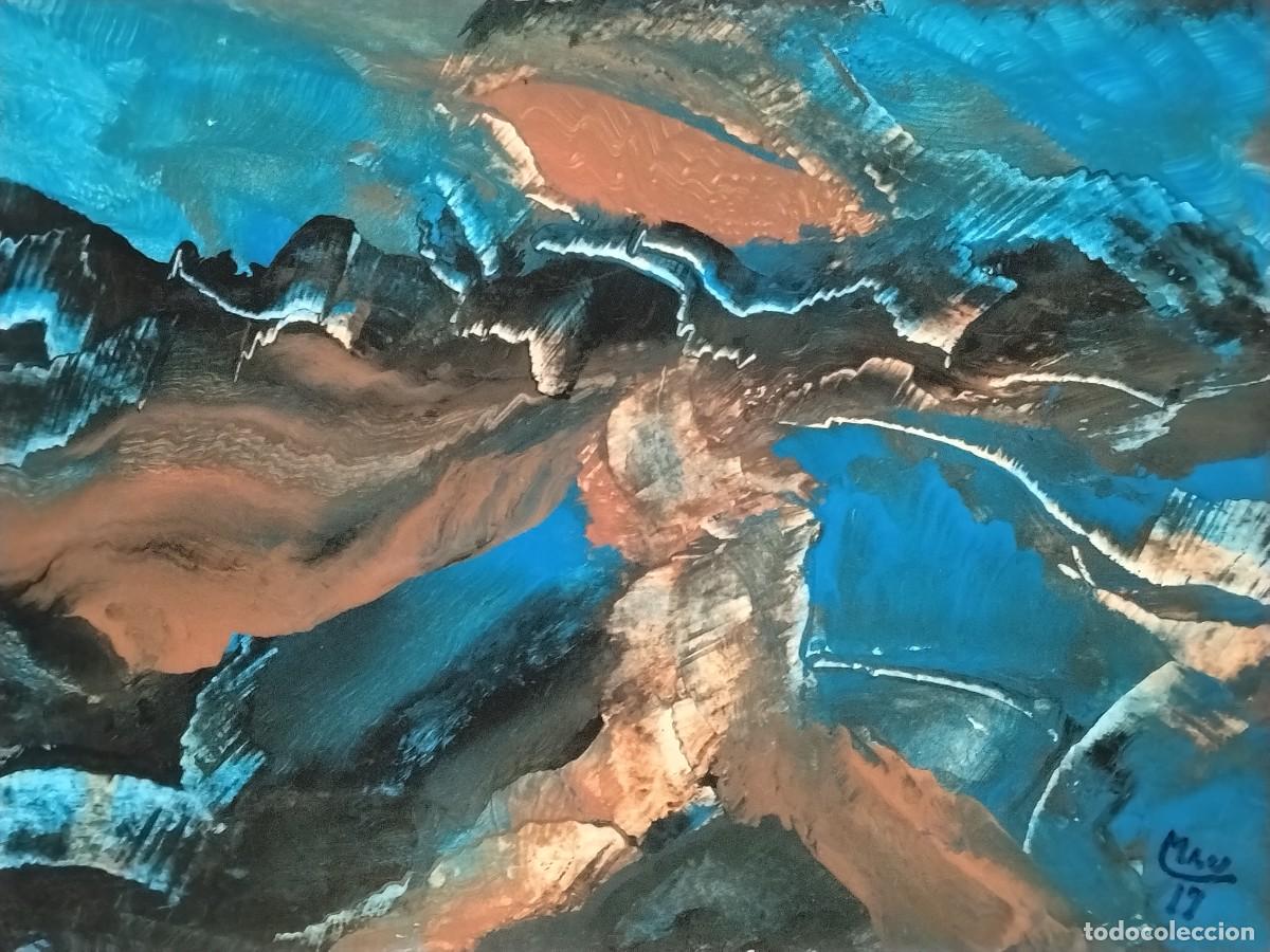 Arte: Obra estilo abstracto (ESTRELLA REMOTA ) MAU (Manuel Planells Mart&iacute;)42 cm x 30cm(A&Ntilde;O 2017)