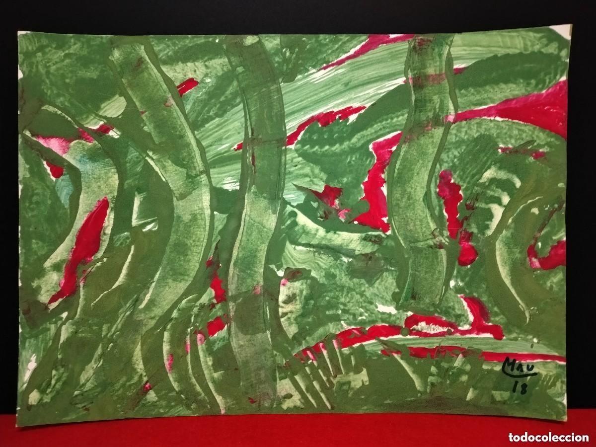 Arte: Obra estilo abstracto (DRAGON) MAU (Manuel Planells Mart&iacute;) 42 cm x 30cm (A&Ntilde;O 2018)