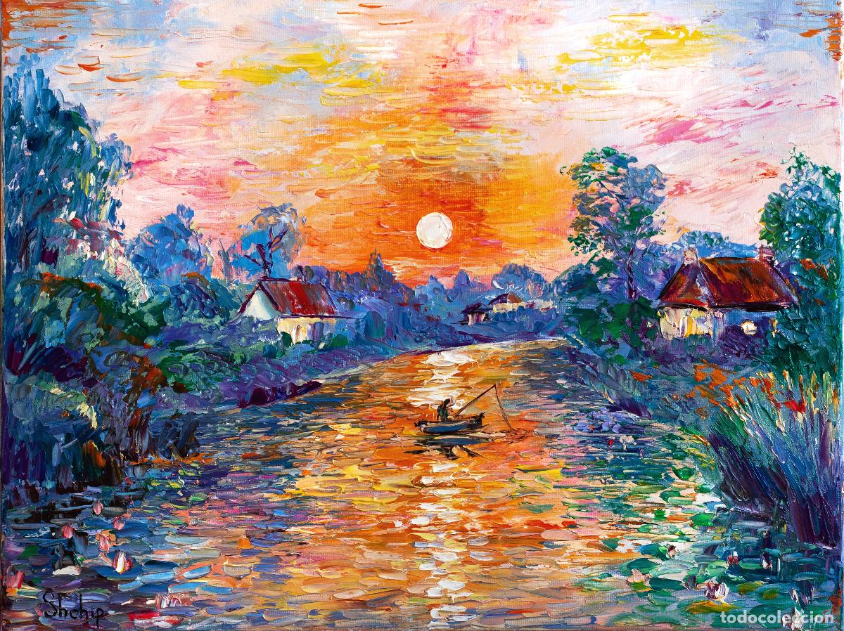 Arte: Cuadro &rdquo;Golden Hour on the River&rdquo;