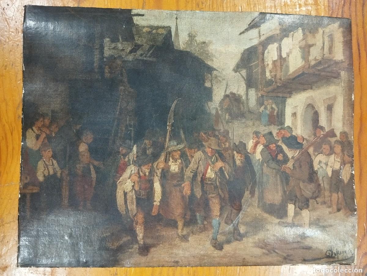 Arte: CUADRO (PINTURA) &rdquo;EL &Uacute;LTIMO CONTINGENTE&rdquo; DE FRANZ DEFREGGER 1872. REPRODUCCI&Oacute;N SOBRE TELA.