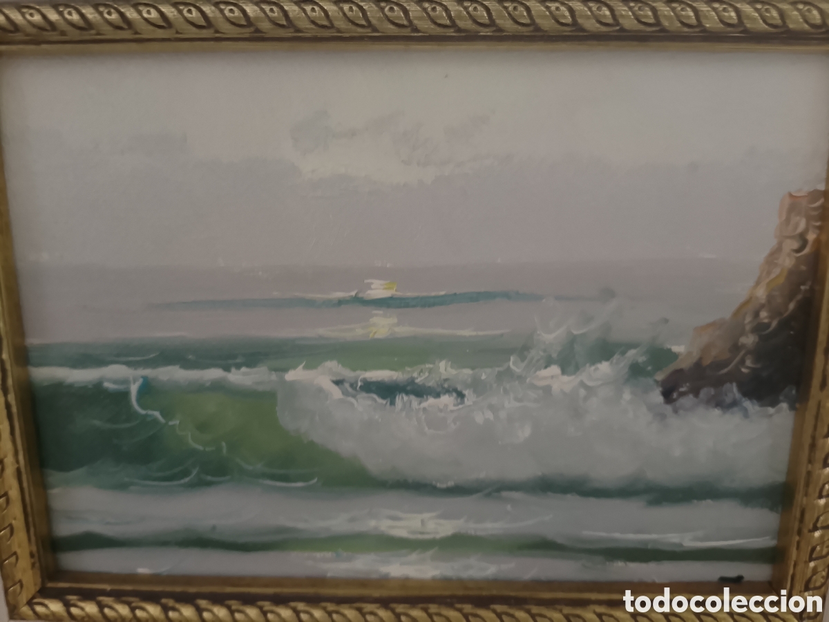 Art: F. Coll oleo, marina cuadro