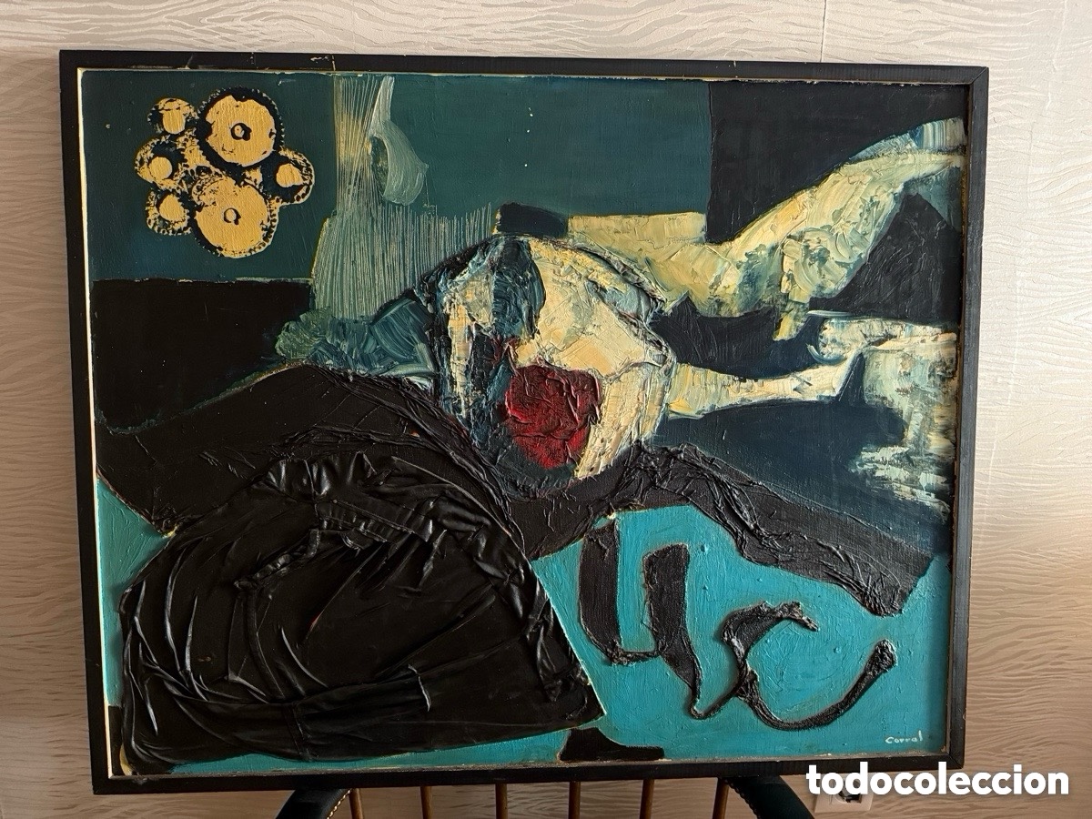 Arte: T&eacute;cnica Mixta. Jos&eacute; Luis Corral Bocos.(1934-1990). ENGRANAJE. 100x80 cm