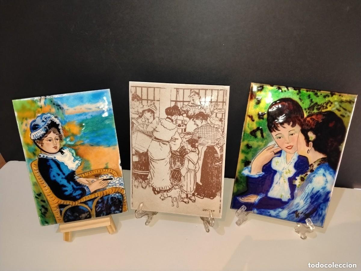 Art: 3 preciosas Pinturas de SALVADOR BALLESTER realizado en pintura esmalte en lamina de cobre