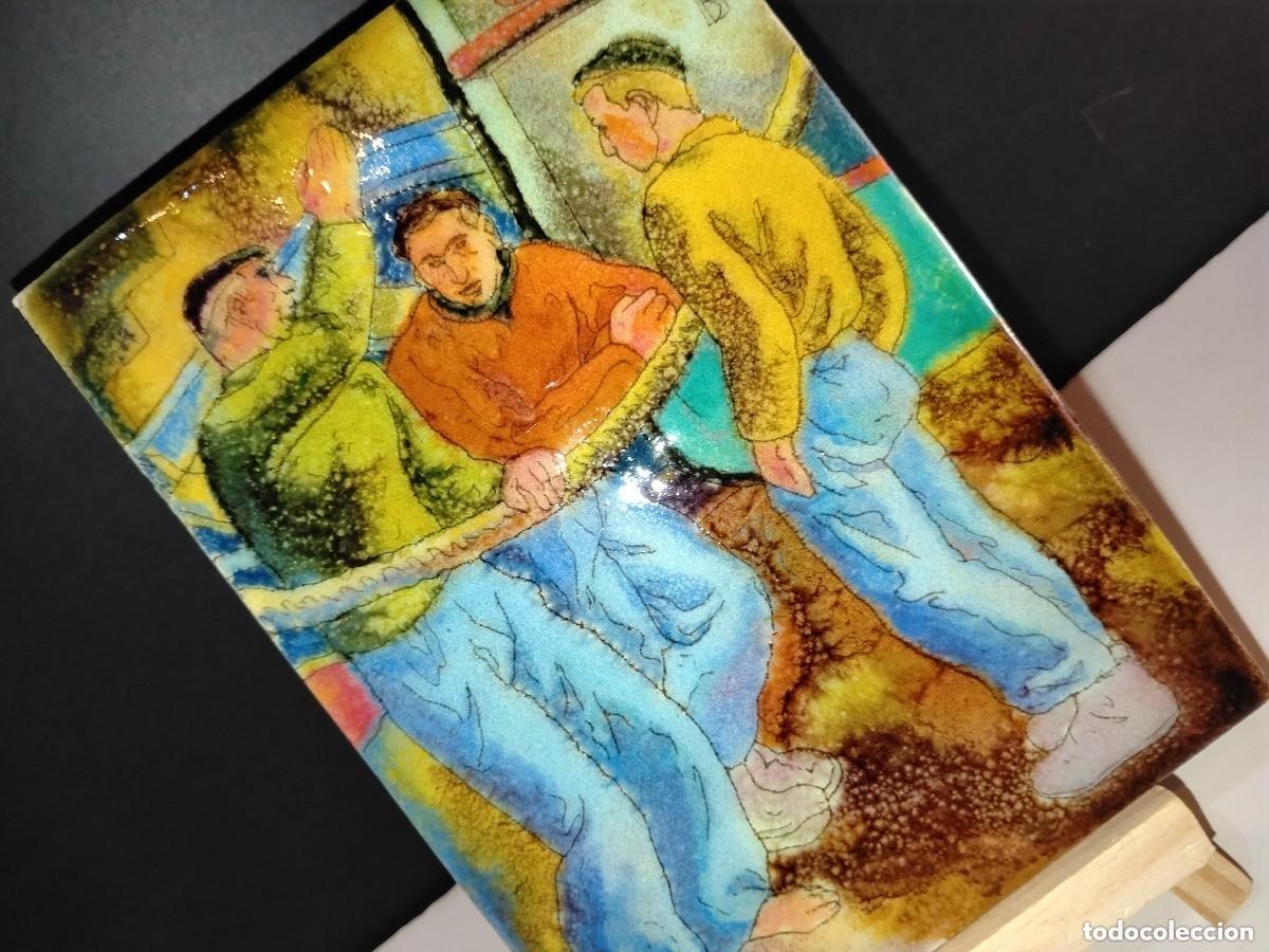 Art: PRECIOSA Pintura de SALVADOR BALLESTER realizado en pintura esmalte en lamina de cobre (B )