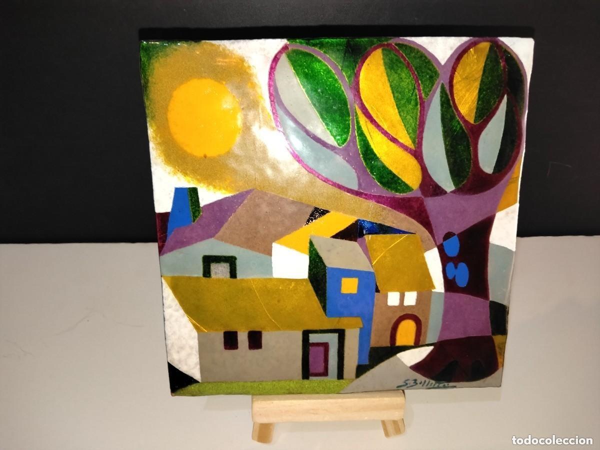Art: PRECIOSA Pintura de SALVADOR BALLESTER realizado en pintura esmalte en lamina de cobre(ESTILIZACI&Oacute;N