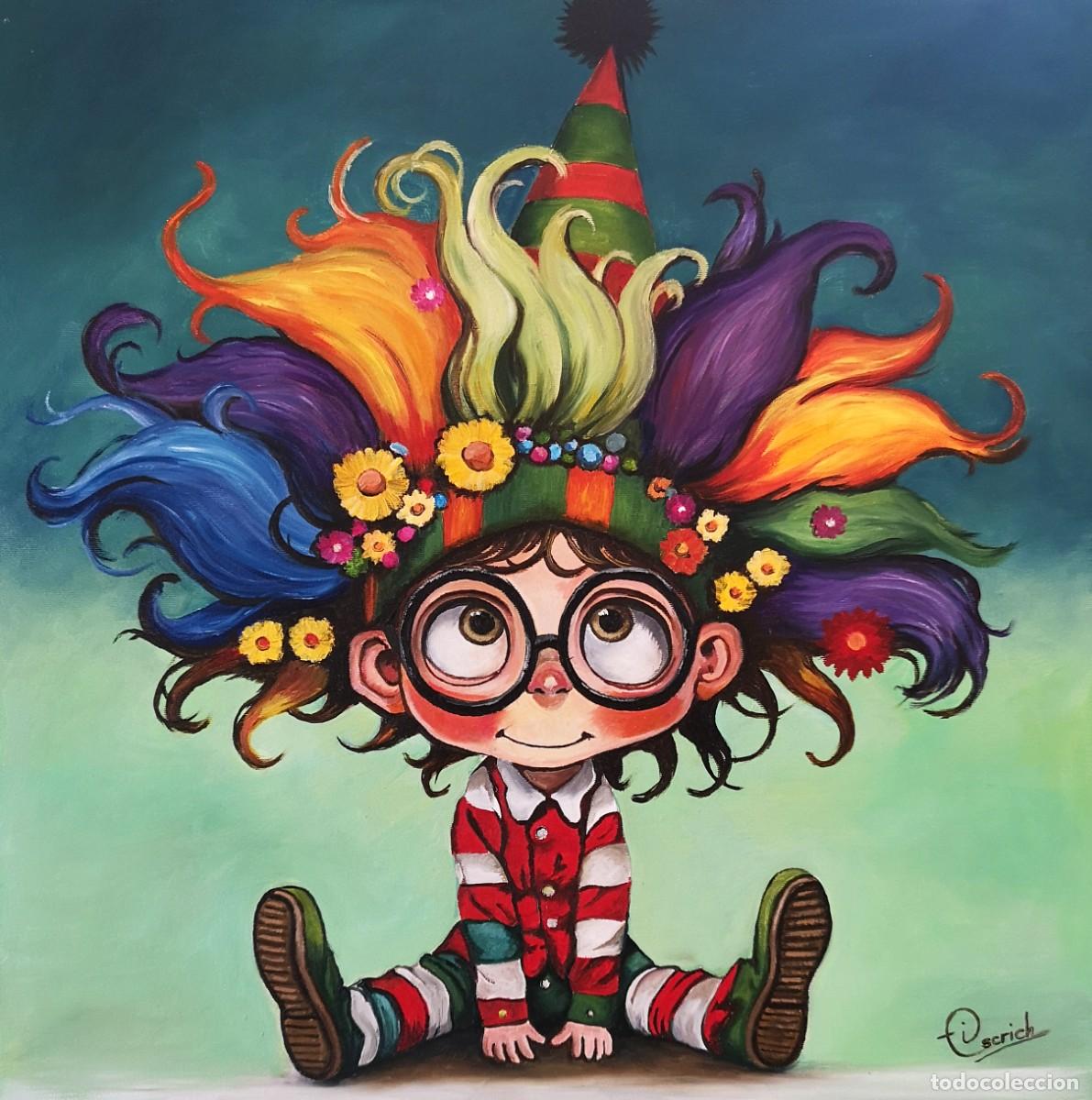 Arte: Arlequ&iacute;n II-&Oacute;leo sobre lienzo pintado por Inma Escrich