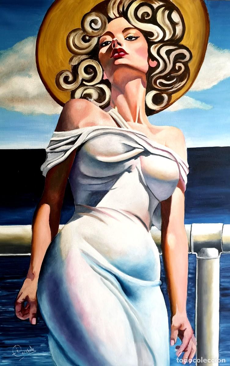 Arte: Santorini-&Oacute;leo sobre lienzo pintado por Inma Escrich