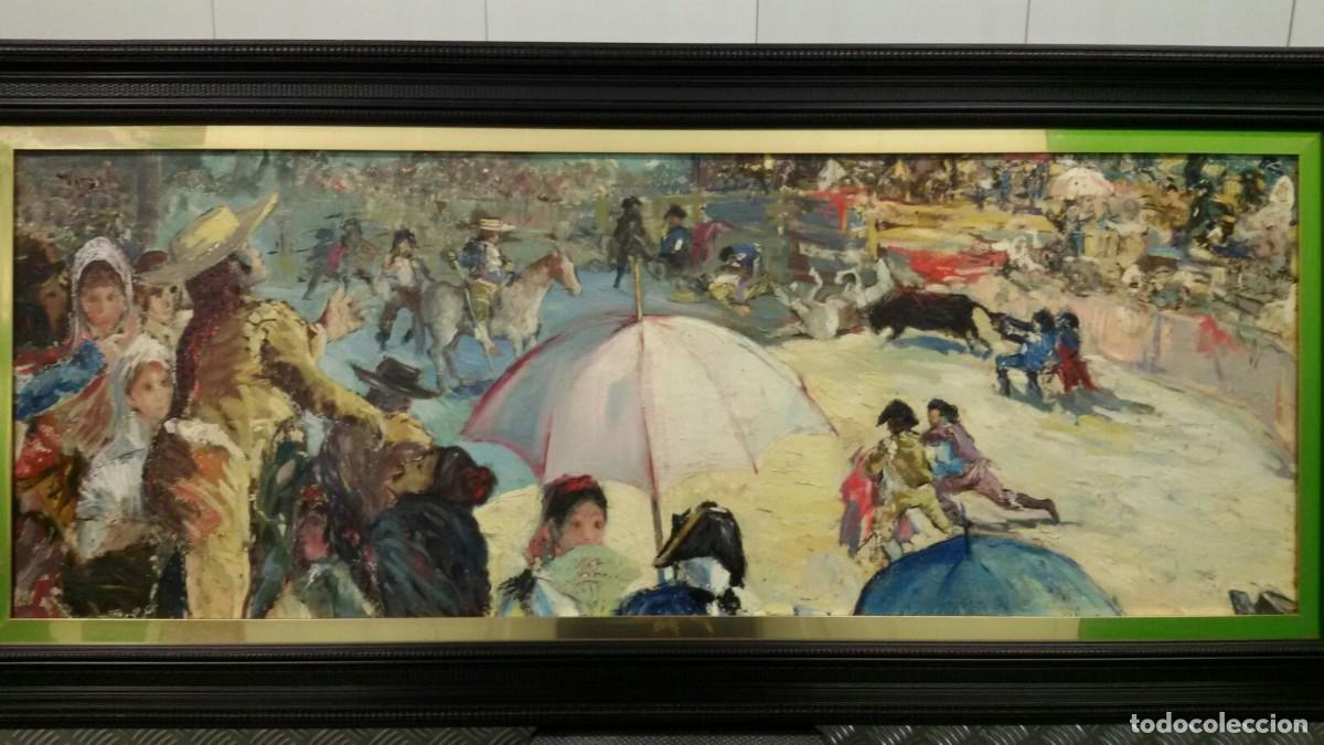 Art: TARDE DE TOROS - VIRGILIO GAL&Aacute;N ROM&Aacute;N (M&aacute;laga, 1931 - 2001) OLEO SOBRE LIENZO ADHERIDO A TABLA