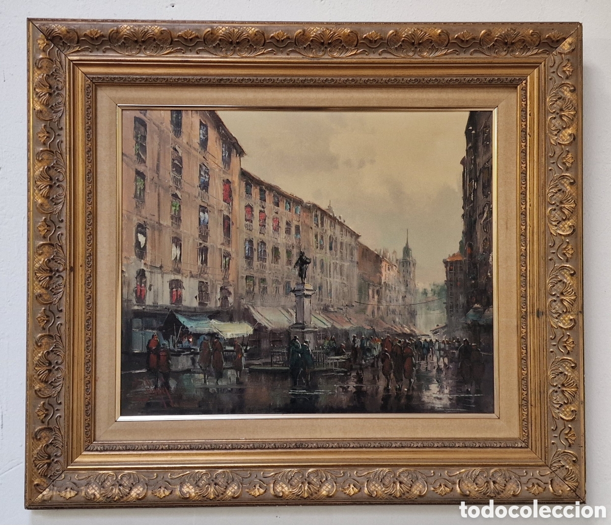 Arte: Emilio Pay&eacute;s Carranza. &Oacute;leo plaza de Cascorro Madrid 86 x 77 cm