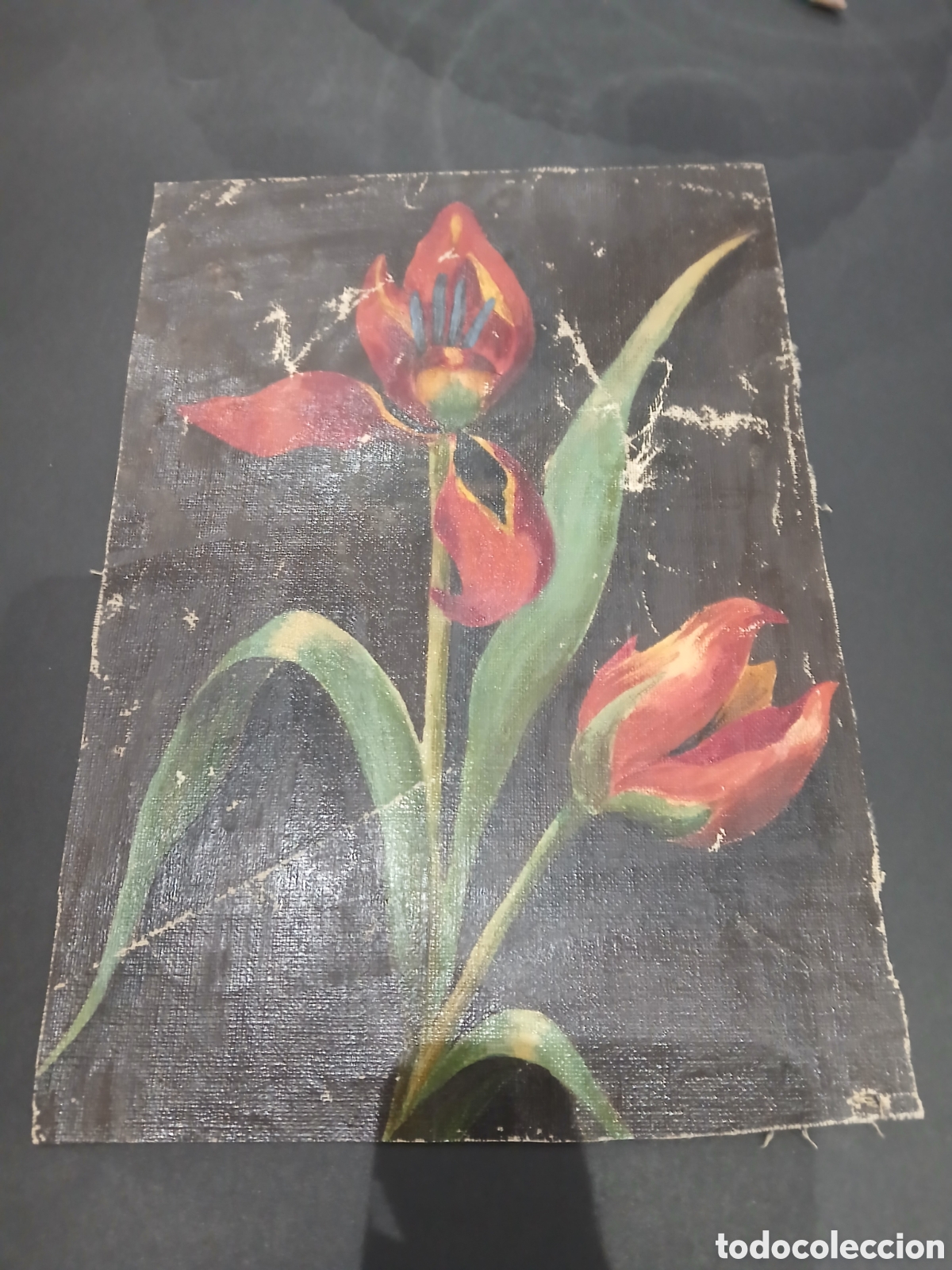 Arte: Pintura firmada por la parte atras le falta restaurar