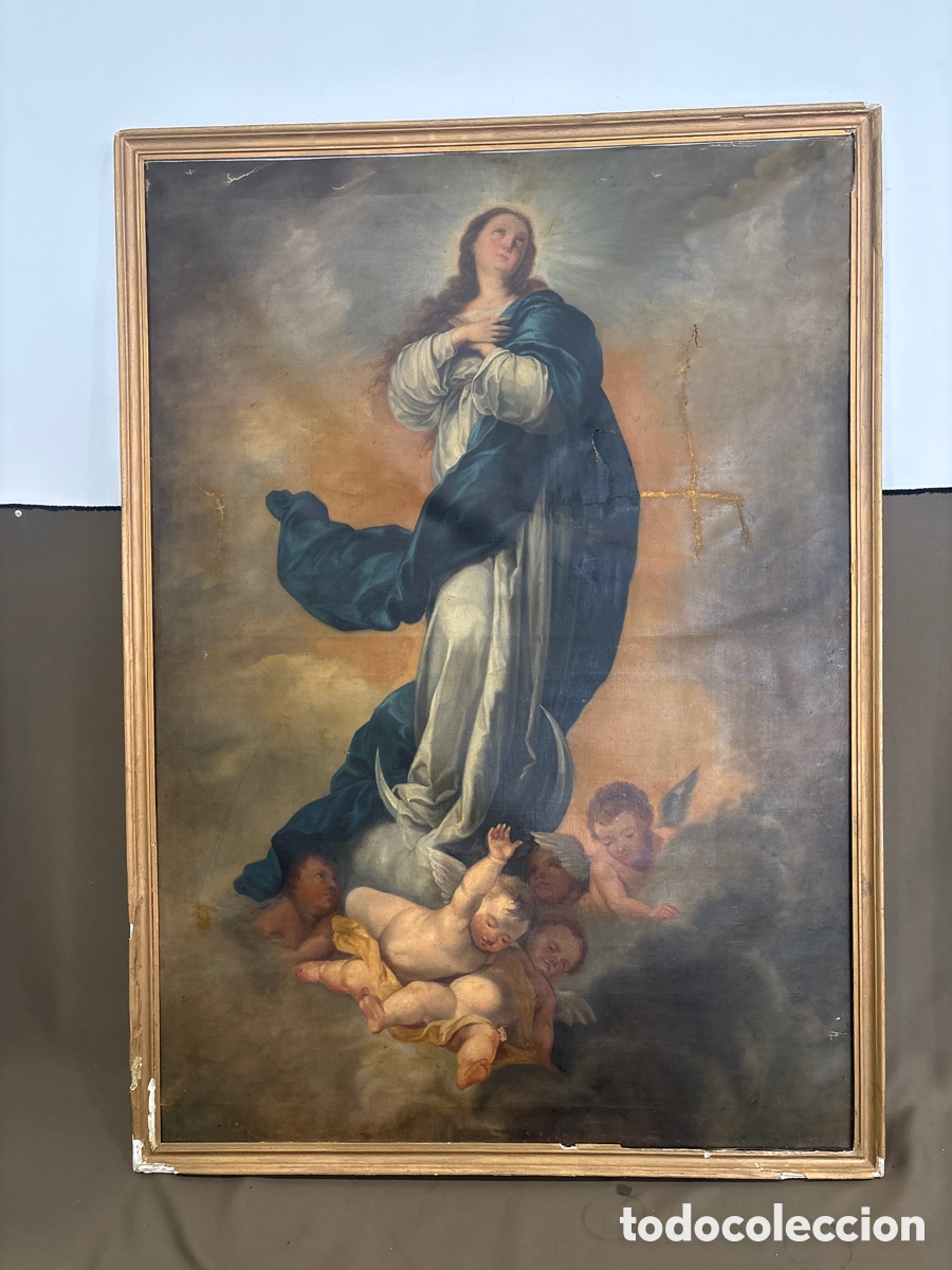 Art: ANTIGUA PINTURA VIRGEN INMACULADA,SIGLO XVIII,ESCUELA ESPA&Ntilde;OLA*VER FOTOS*