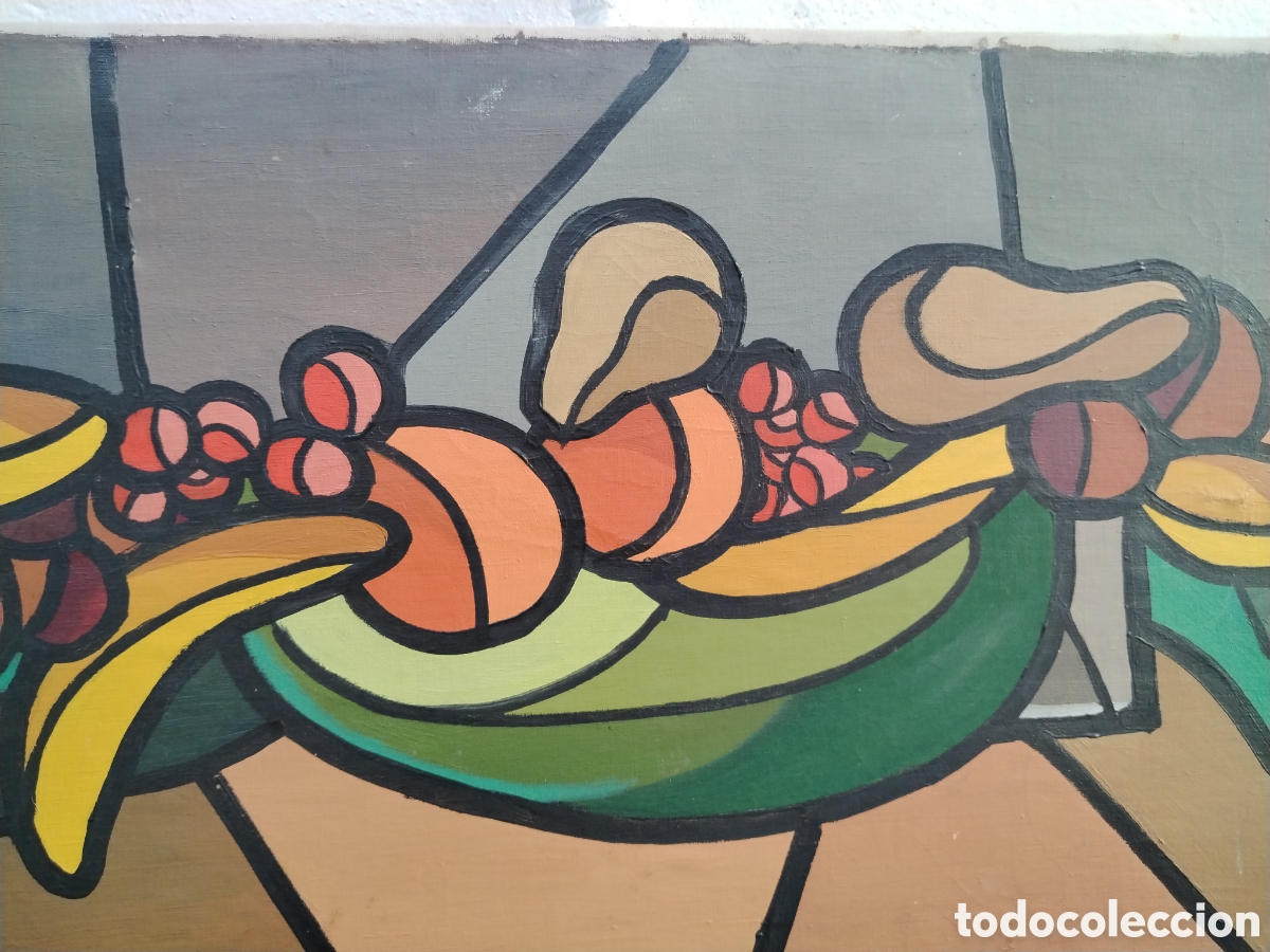 Arte: Bodeg&oacute;n de estilo cubista sin firma. - Foto 4