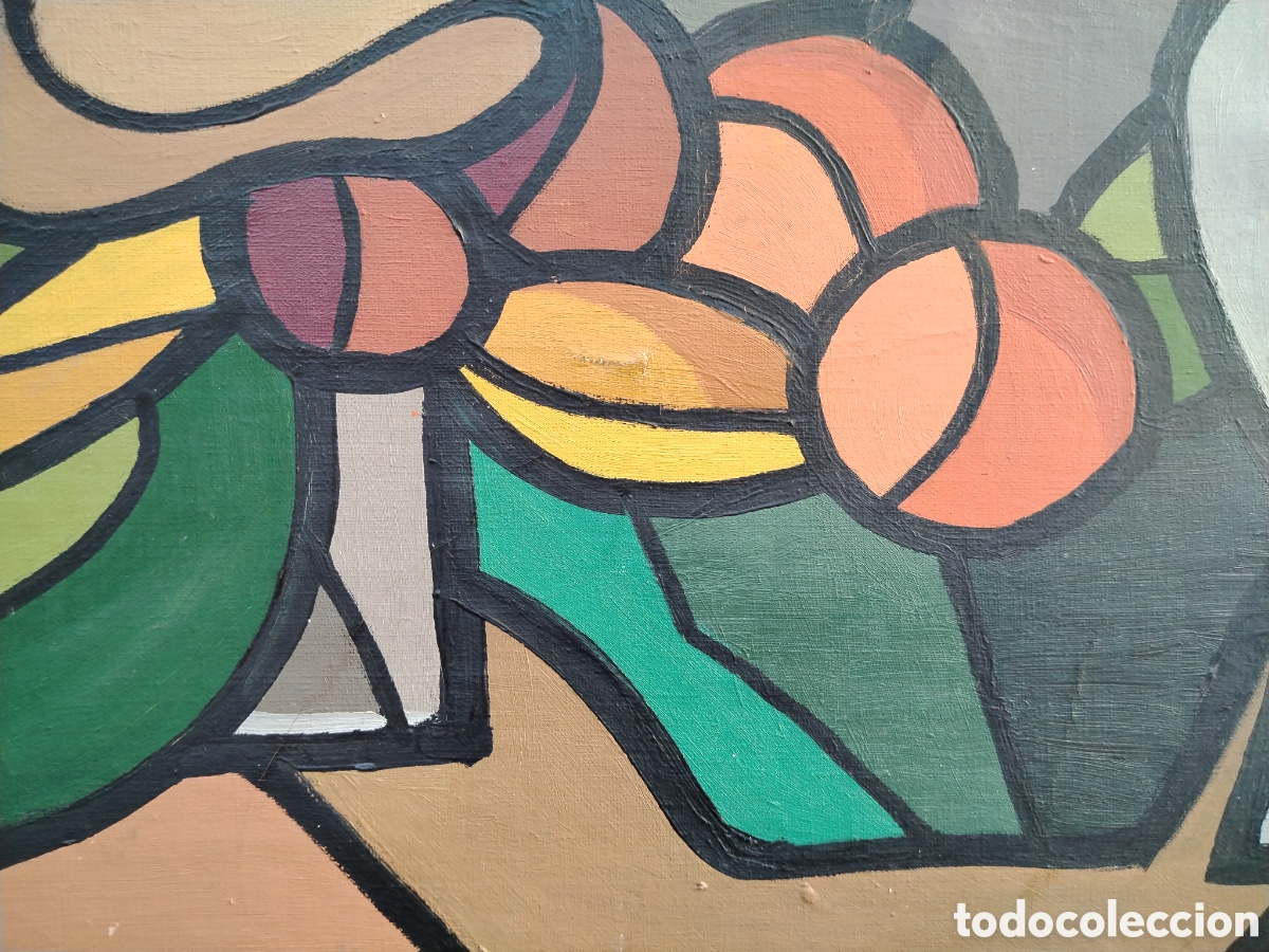 Arte: Bodeg&oacute;n de estilo cubista sin firma. - Foto 5