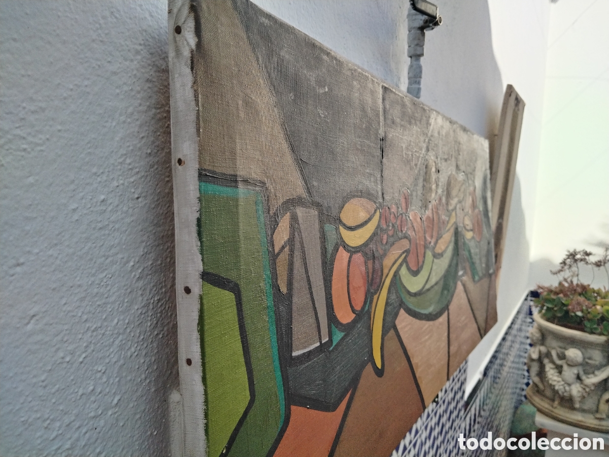 Arte: Bodeg&oacute;n de estilo cubista sin firma. - Foto 6