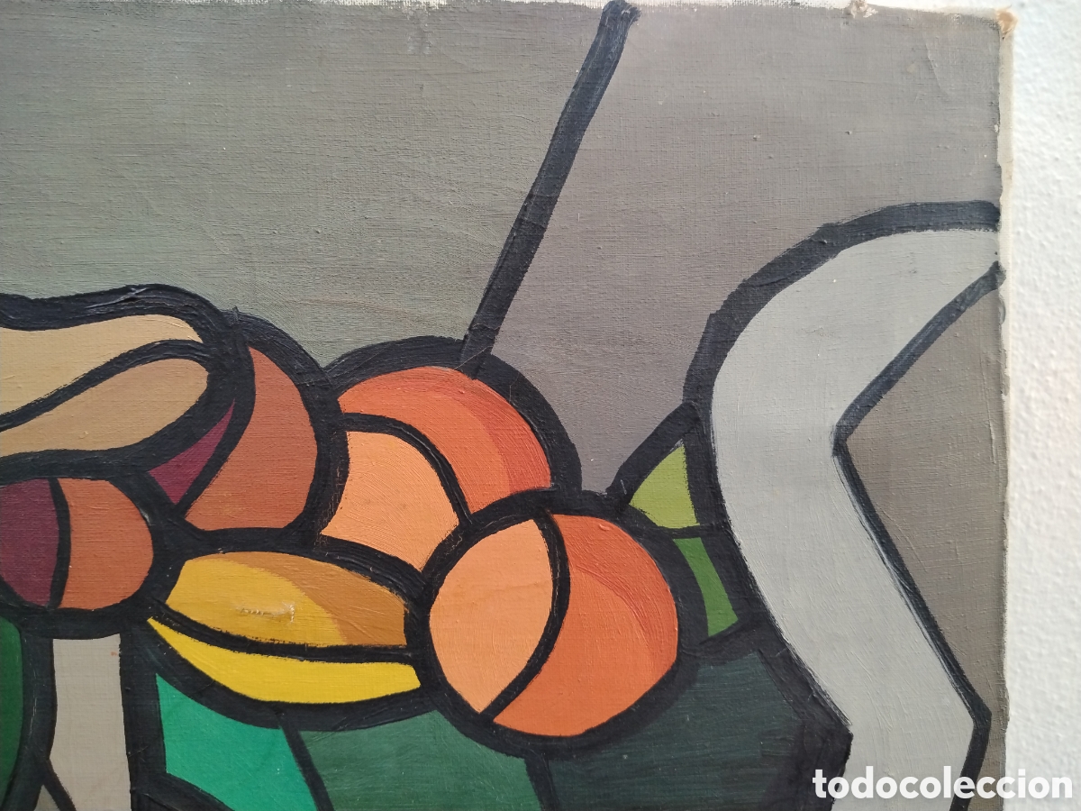 Arte: Bodeg&oacute;n de estilo cubista sin firma. - Foto 7
